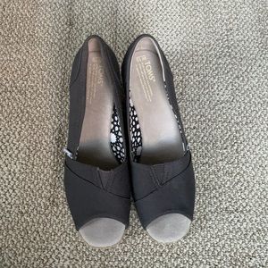 TOMS Wedges Espadrilles Ash Gray Canvas Women’s size 10